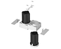 3-head square recessed led cob lights
