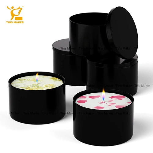 Compact seamless tin for candle storage
