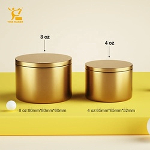 Lightweight round candle tin for travel