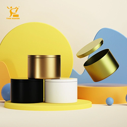 Decorative round candle tins for gifting