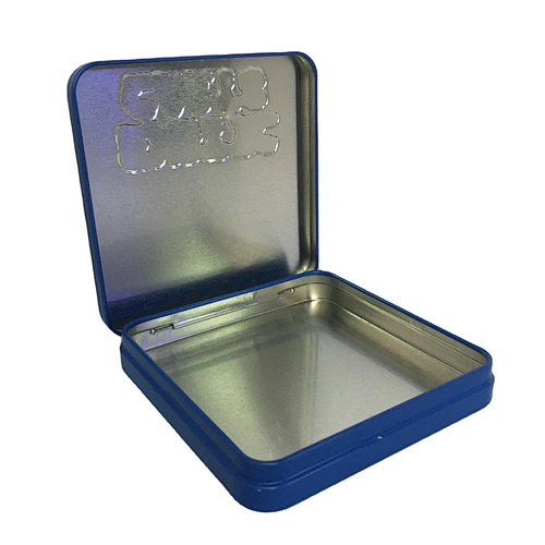 Decorative embossed square gift tin