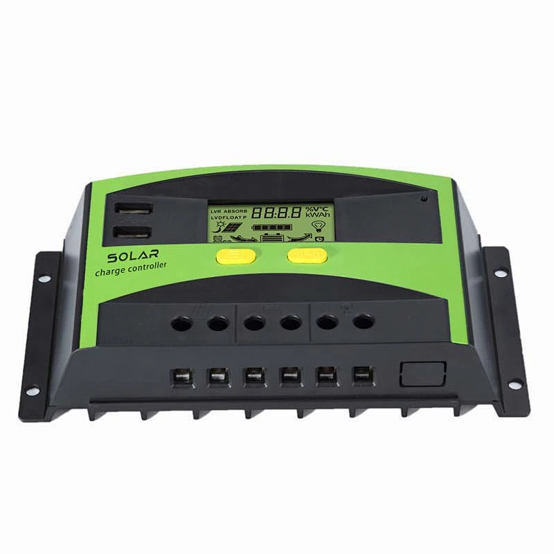 20A 30A 40A 50A 12V 24V Solar Panel PWM Charge Controller And Discharge Controller Dual USB Output LCD