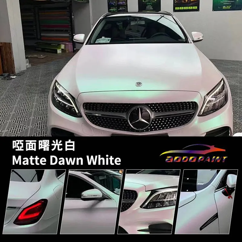 Car film   wrapping film    packaging  car wrapping  car sticker   protective film Matte Dawn White Series Car Color Change Film Whole Body Modification Film Whole Vehicle Color Change Sticker