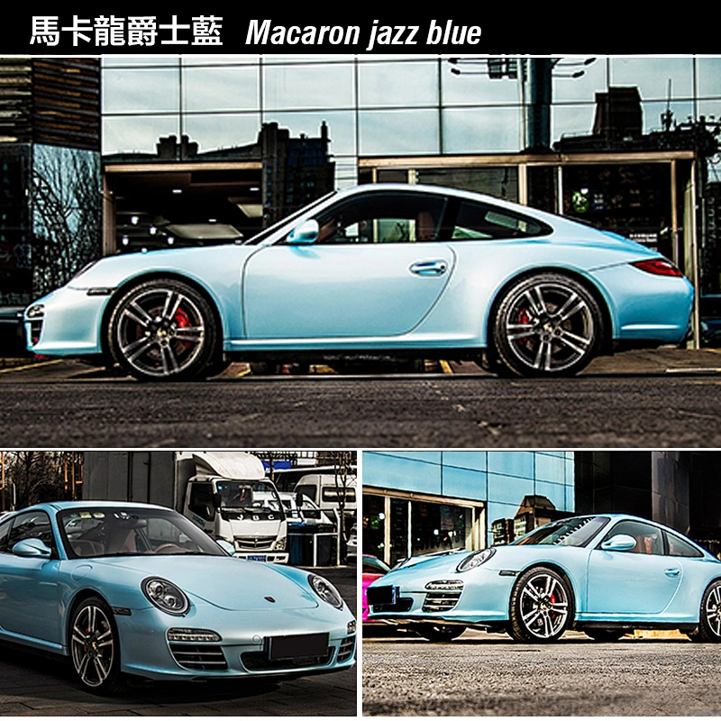 Macaron series car color change film full car film cherry blossom powder car film color change sticker jazz blue macaron car film