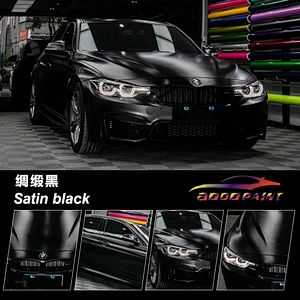 Metallic satin black black Car film  film  packaging  car film  car sticker  protective film Metal satin black car color change film full car film car film color change sticker matte black