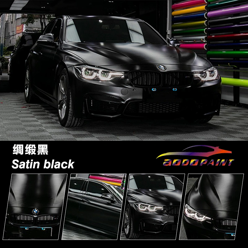 Metallic satin black black Car film  film  packaging  car film  car sticker  protective film Metal satin black car color change film full car film car film color change sticker matte black