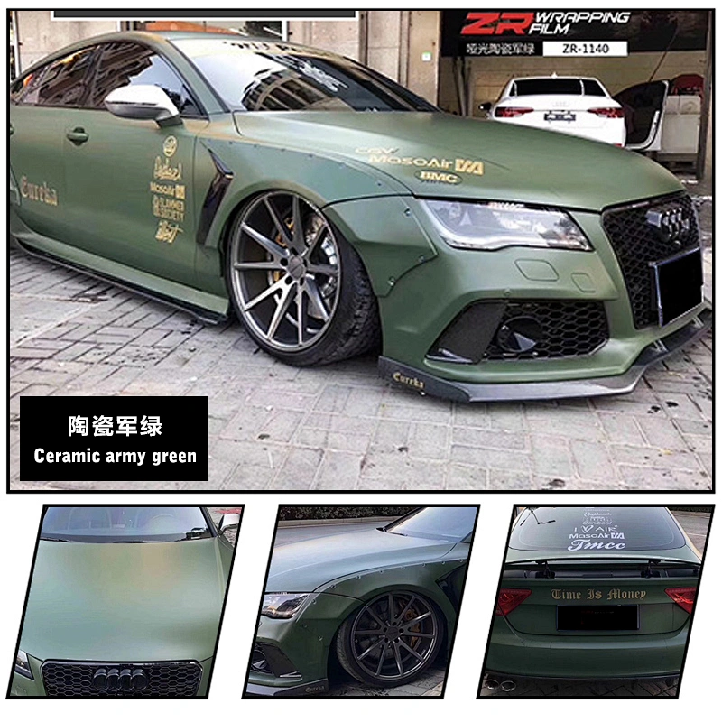 Ceramic series car color change film full car film ceramic army green car film color change sticker matte army green