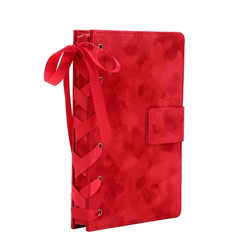 SuperBowell Velvet Journal Notebook,College Ruled / Lined Journal,Writing Journals for women and Grils,Magnet Closure,Gold Edges,100GSM Thick Paper,A5 Hardcover Notebook 5.9 X8.6 Inches,256 Pages.(Red)