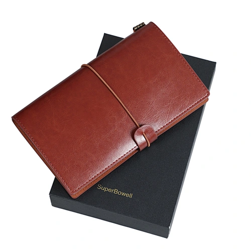 SuperBowell Traveler Journal Notebook ,Perfect Journal for Women and Men,Premium PU Leather,100GSM Acid Free Paper,Idea as travel diary,planner,memo and journal,240Pages,4.7 X7.9 Inches.(Brown)
