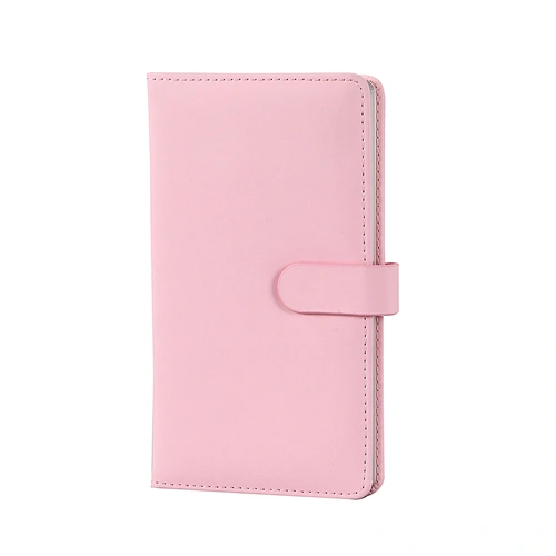 SuperBowell Pocket Notebook,Hardcover Small Notebook with Premium PU Leather, 100GSM Thick Lined Journal,Silver Edges,4.13 X 7.2 Inches,160 Pages.(Pink）)