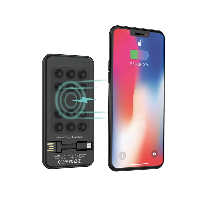 VPB-935WL New Promotional Portable LED Light Gift Set Power Bank Mobile Phone/tablet PC/MP3/MP4 Wireless Charger 5W 5000 Mah Ce