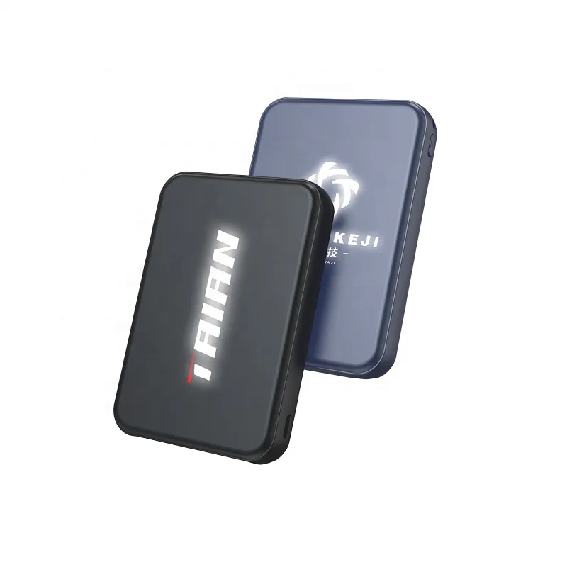 VPB-937L  New Power Bank  Mini 5000mAh Wireless Mobile Charger Customized LED Light Up Logo for Iphone