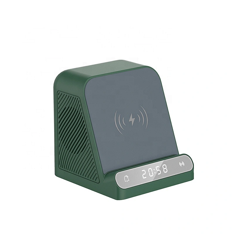 BT-128MX 15w wireless charging speaker with digital alarm clock wireless charging speaker