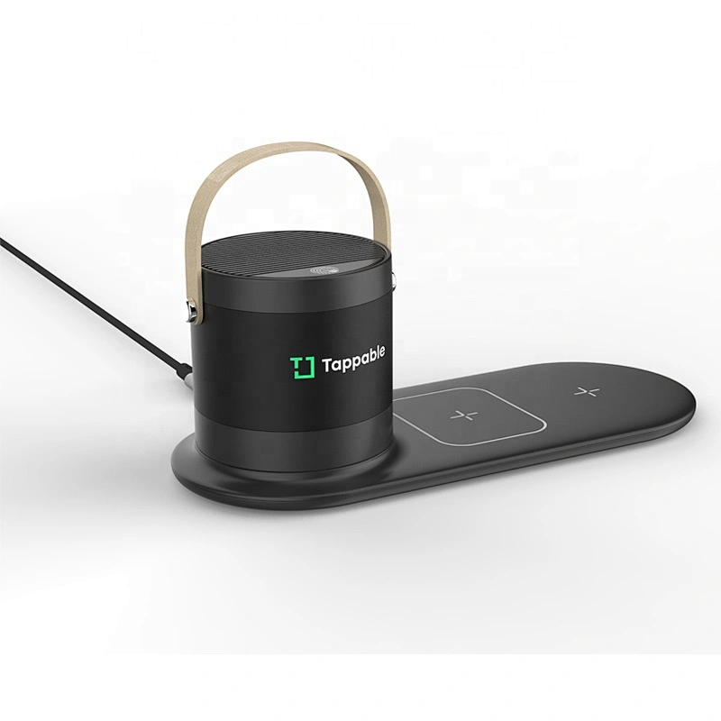 BT-136L High Quality Universal Table Desktop LED Light Speaker 15W Quick Wireless Charging USB Charger Dock Station