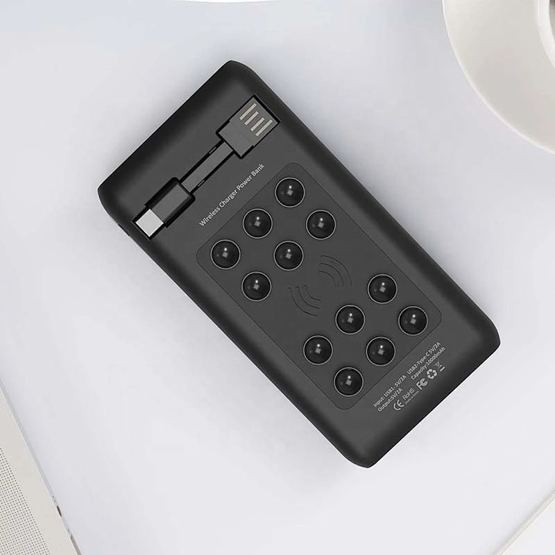 VPB-967WL Wireless Best Seller Power Bank U 10000mah Charge Mobile Phone,led Display Wireless Charger 5W 1 Micro USB Cable 205g