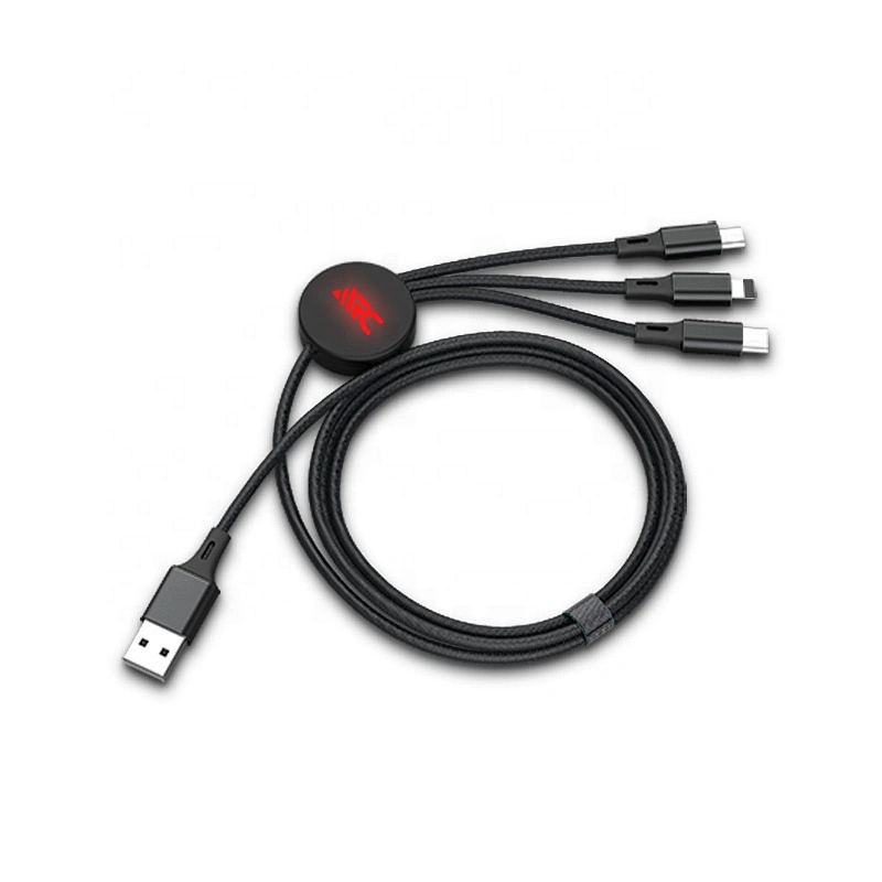 CL-101 New Promotion 2A 3A LED Light USB 3 in 1 Long  fast charging usb cable