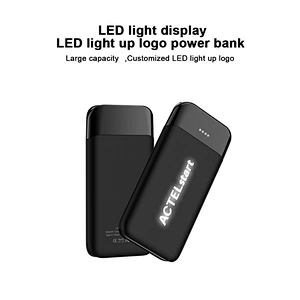 VPB-958L Digital Display Qi Portable Wireless Charging Power Bank 10000mah With Led Light Up Logo