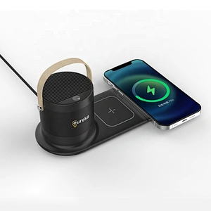 BT-136L High Quality Universal Table Desktop LED Light Speaker 15W Quick Wireless Charging USB Charger Dock Station
