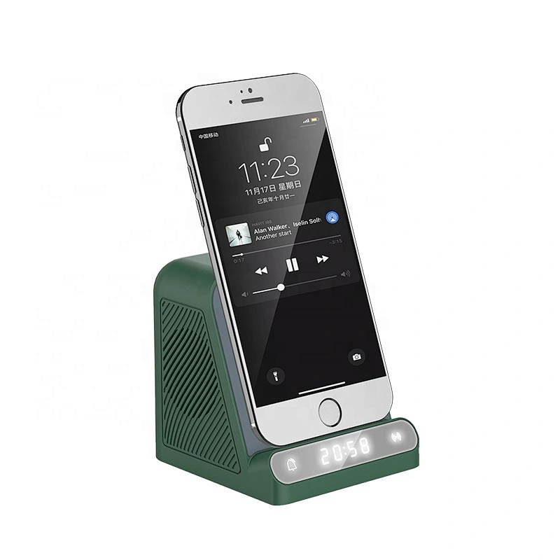 BT-128MX 15w wireless charging speaker with digital alarm clock wireless charging speaker