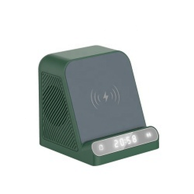 BT-128MX 15w wireless charging speaker with digital alarm clock wireless charging speaker