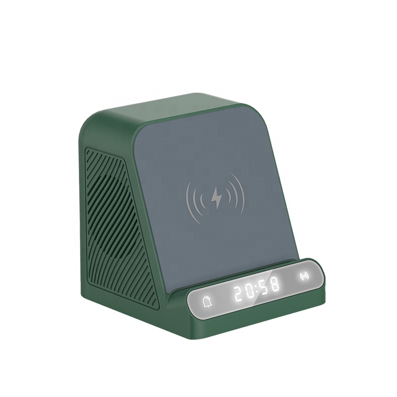 BT-128MX 15w wireless charging speaker with digital alarm clock wireless charging speaker