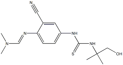 (E)-N'-(2-cyano-4-(3-(1-hydroxy-2-methylpropan-2-yl)thioureido)phenyl)-N,N-dimethylformimidamide