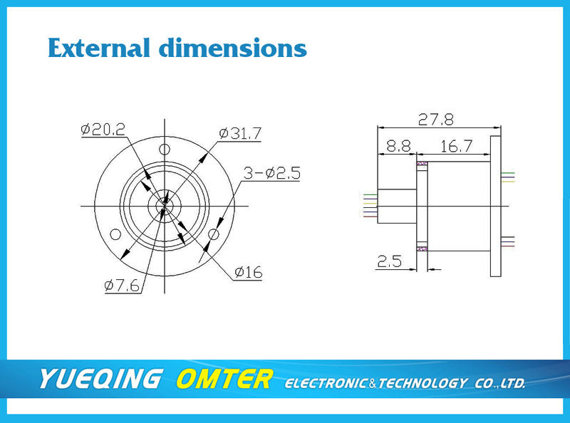 SRC020E-6 fiber optic slip ring