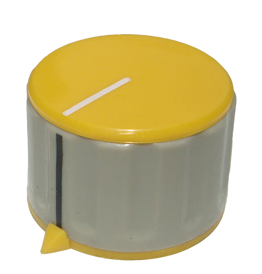 plastic knob with brass