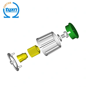 plastic knob with brass