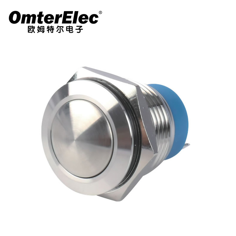 16A spherical solder pins 12V 4 pin led metal push button switch