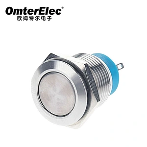 16MM solder leg flat head release off Metal Push Button