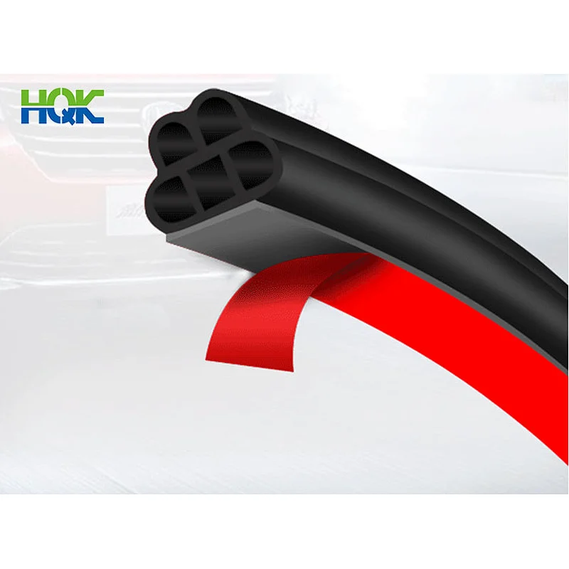 Five-hole new B-type car door sound insulation seal strip rubber strip