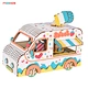 New Design Girls Pink Colorful Cute Diy Handmade Car Bus Model Puzzle Kids 3D Wooden Puzzle Toy