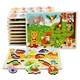 Educational Intelligent Toy Sets Marine Animal Early Childhood Fruit Vegetable Match Pegged Puzzle Games for Children