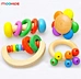 Hot Selling Wooden Baby Music Kit Infants Music Toy Instruments Wooden Colorful Hand Bell Infant Toy for Kids