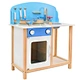 Chinese Factory Customized White Blue Soup Pot Basin Cooking Wooden Kids Kitchen Set Toy
