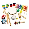 Toddler Musical Instruments Set Wooden Educational Music Toys Percussion Kit For Kid With Xylophone And Storage Backpack