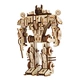 Hot selling log color toy wooden puzzle DIY assembly robot model 3d wood adult puzzles