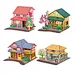 Eco-Friendly Doll House Set Yellow Roof 3D Wooden Puzzle Toy DIY Children Educational Toy