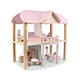 Manufacturer Hot Selling Assebled Game Pink Color DIY  Villa Children  Playing Doll House Toy for Kids
