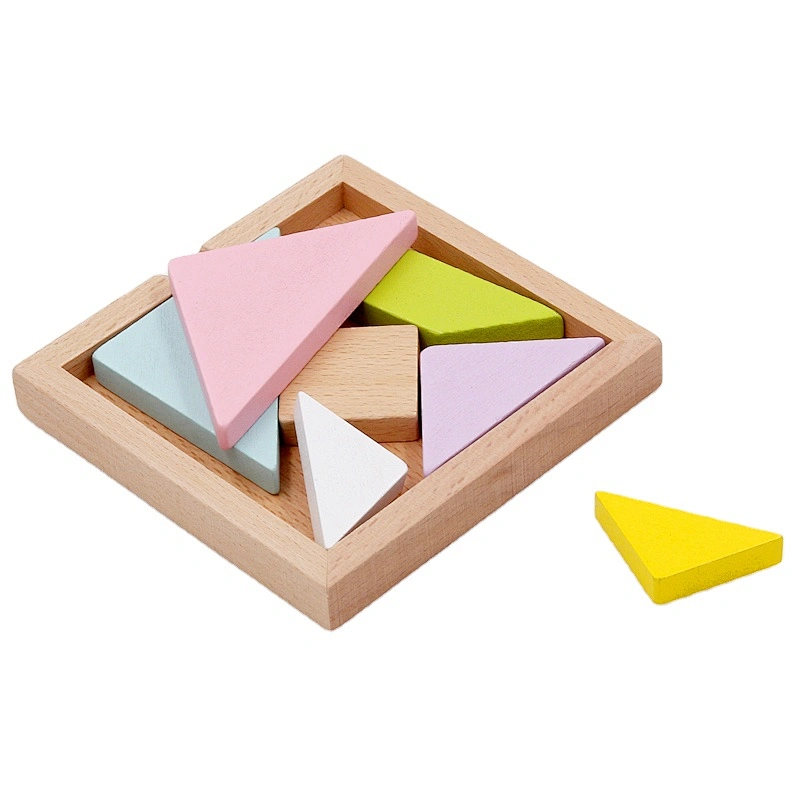 High Quality 7 pieces Kids Colorful Tangram puzzle Game Wooden Puzzle ...