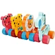 Zebra lion tiger Multicolored wooden cartoon Animals pull carts