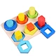 Baby Colorful Sorter Preschool Geometric Wooden Building Stacking Matching Blocks Educational Toy For Kids