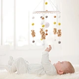 wooden baby mobile with stuffed toys 0-24 months baby crib mobile