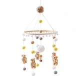 wooden baby mobile with stuffed toys 0-24 months baby crib mobile