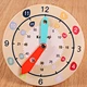 Wooden Clock Calendar Circular Fashion Cartoon Animal Wooden Digital Time Clock Toy Kids Wooden Education Blocks Clock Toy