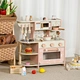 CPC CE EN71 Certified Play Kitchen Set Unisex DIY Wooden Toy with Cafe & Washing Machine Christmas Gift for Kids Aged 2 4 Years