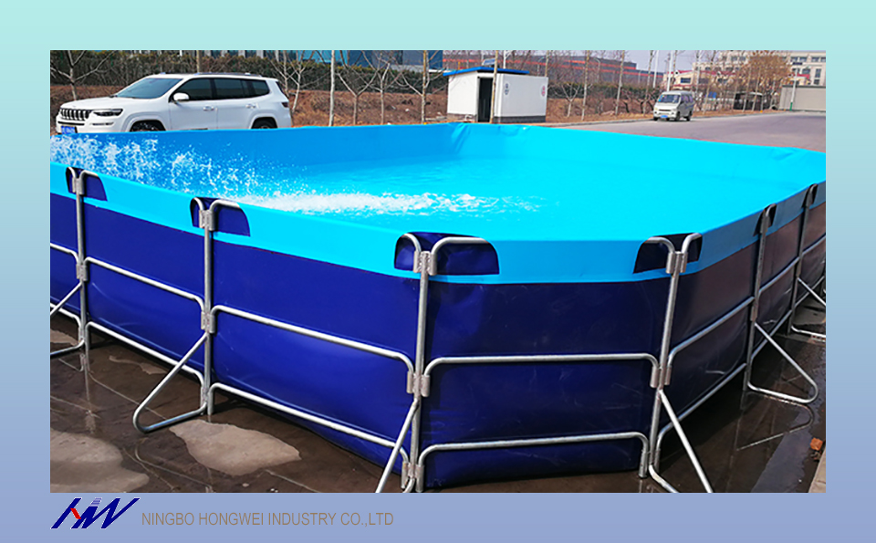 3000 Liters Fordable PVC Tarpaulin Fish Tank  with Steel