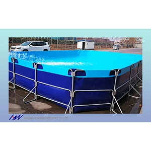 3000 Liters Fordable PVC Tarpaulin Fish Tank  with Steel
