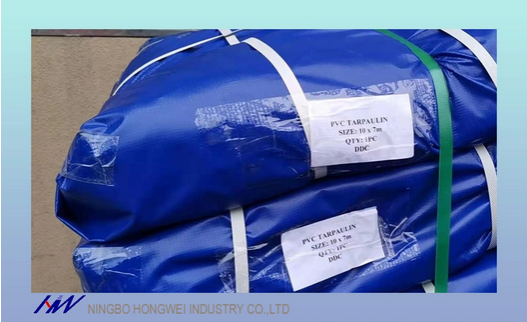 Heavy Duty 1000D 610gsm Blue Waterproof PVC Tarps Tarpaulin